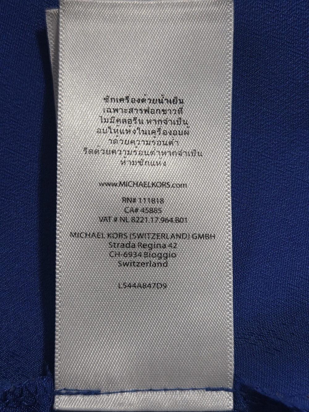 Michael Kors Cobalt Blue V-Neck Utility Blouse with Zip Accents - Picture 13 of 13